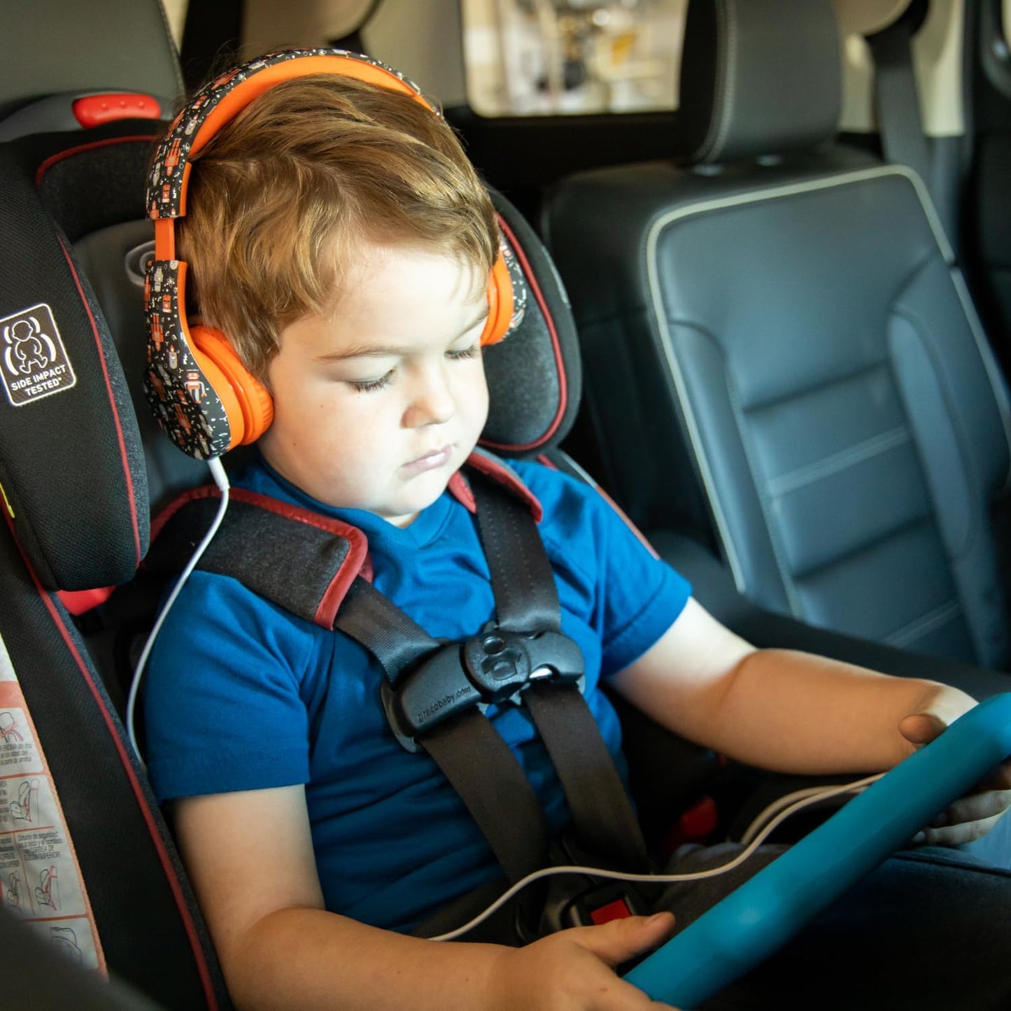 Snug Play+ Kids Headphones – Volume Limited 93dB for Safe Listening – Foldable, Durable Headphones for Toddlers, Boys & Girls – Tangle-Free Cord – Ideal for Travel, School, Tablets - Robots