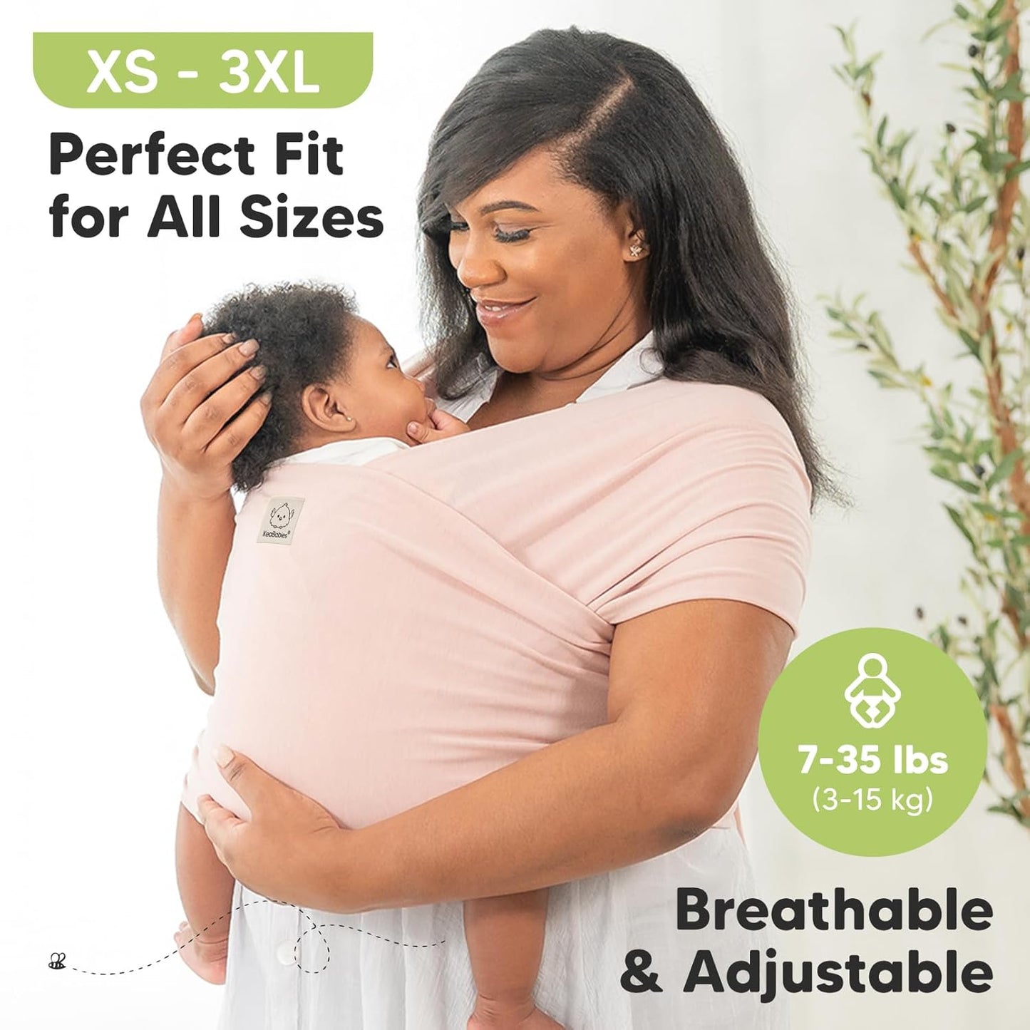 KeaBabies Baby Wrap Carrier - All in 1 Original Baby Carrier Newborn to Toddler Sling, Easy to Wear, Hands Free Bonding, Lightweight, Breathable Infant Wraps (Terracotta)