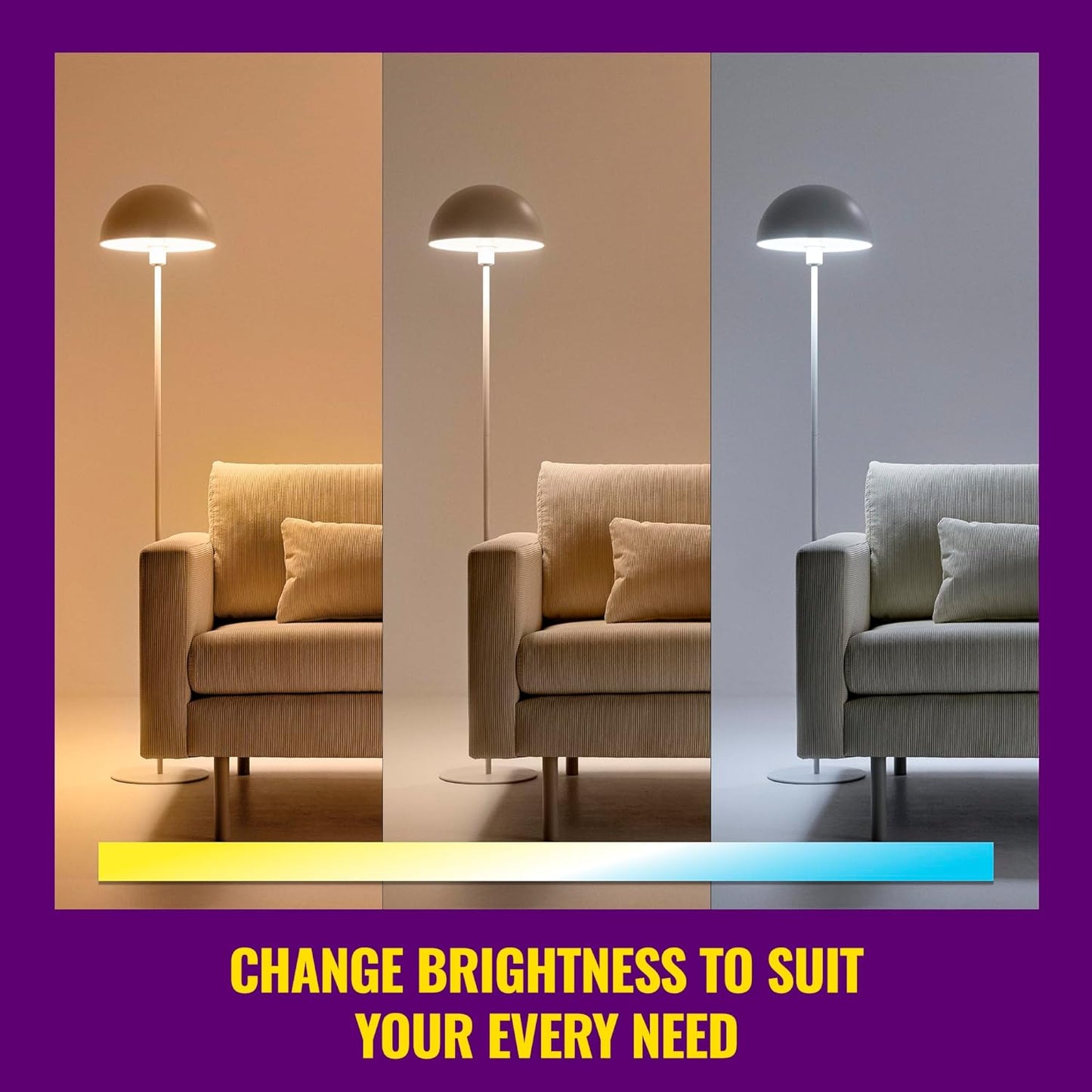 WiZ Color ST19 Color Filament LED Smart Bulb - Pack of 6-300 Lumen - E26 Indoor - Connects to Your Existing Wi-Fi - Control with Voice or App + Activate with Motion - Matter Compatible.