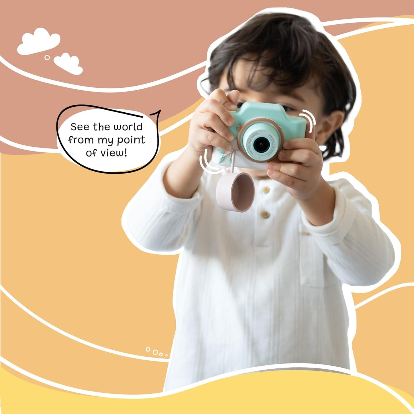 Kidamento Kids Digital Camera & Video Camcorder with Touchscreen, Soft Silicone Casing, Detachable Lens Cap, 32GB Memory Card - Model K Zippy The Sloth