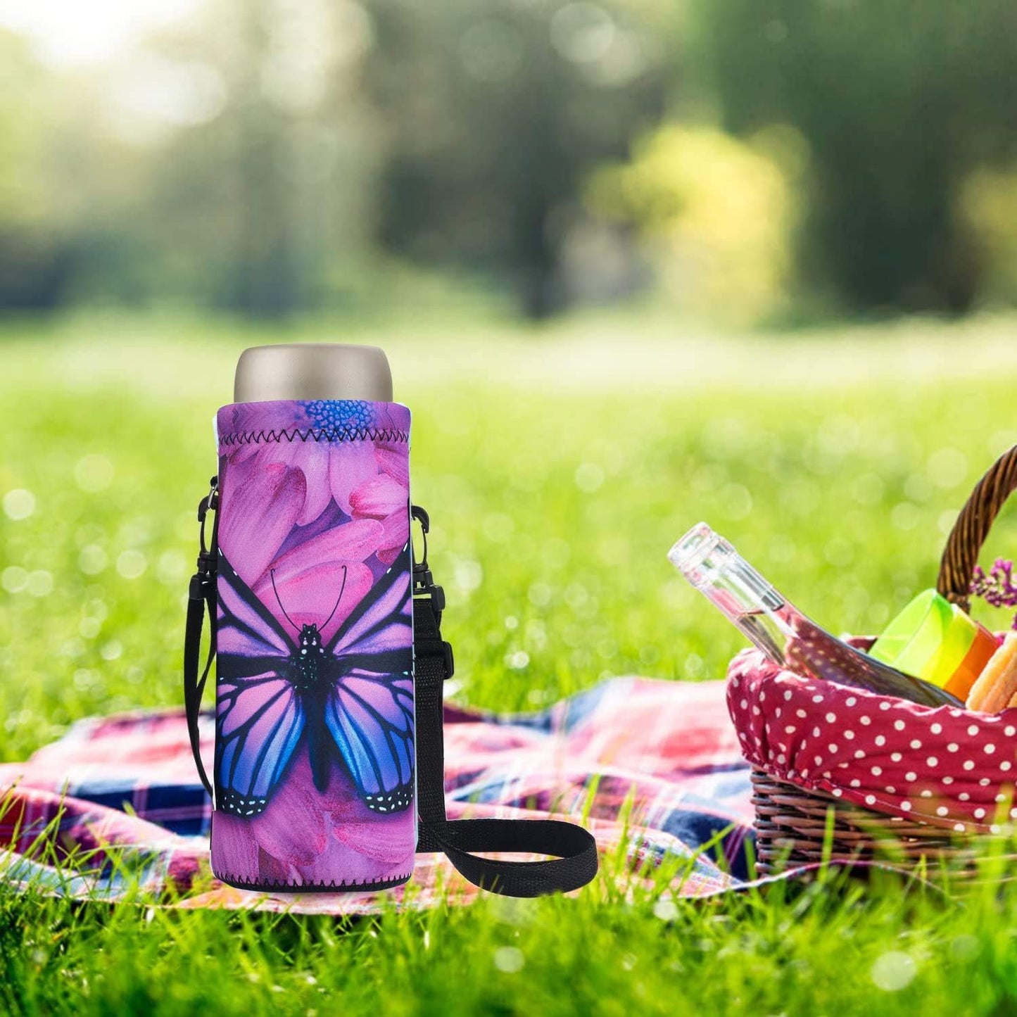 AUPET Water Bottle Bag Carrier,24oz/32oz Insulated Neoprene bottle Sling Holder Case Pouch Cover for 1000ML/750ML Bottles with Shoulder Strap for walking