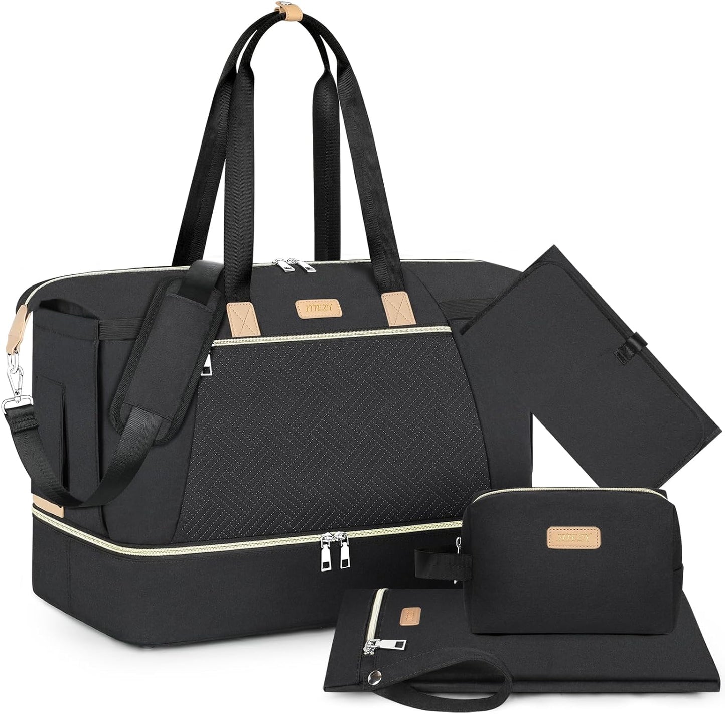 ITIEZY Diaper Bag Tote for Baby - Large Mommy Bag with Portable Changing Pad Pacifier Case, Hospital Bags Travel Baby Bag