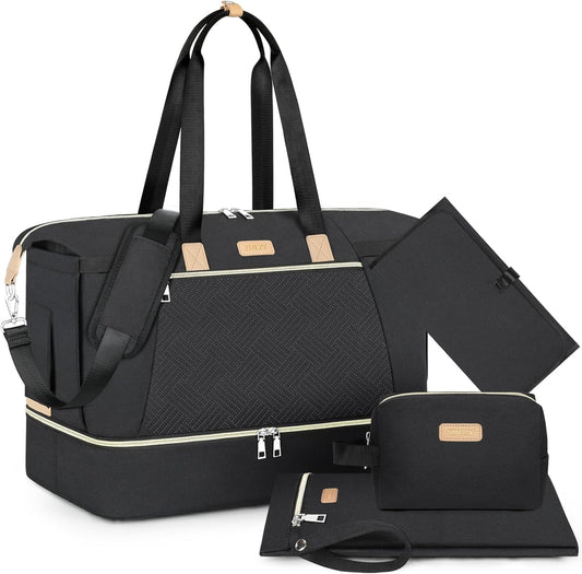 ITIEZY Diaper Bag Tote for Baby - Large Mommy Bag with Portable Changing Pad Pacifier Case, Hospital Bags Travel Baby Bag