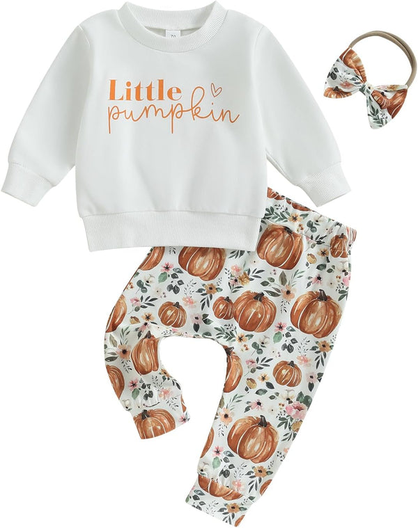 0-4T Toddler Boy Girl Halloween Outfit Fall Clothes Ghost Long Sleeve Sweatshirt Top Pants Baby Halloween Clothes