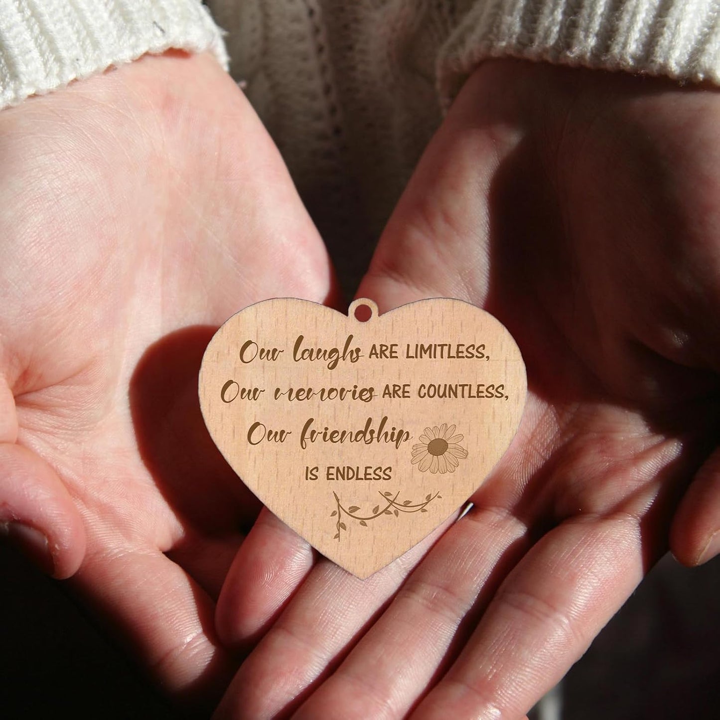 Friendship Picture Frame – Best Friend Frame Gifts for Women – Wooden 4x6 Photo Frame Holds 2 Photos – Rotating Vintage Design with Real Glass – “Our Friendship is Endless” Quote – Gift Box Included