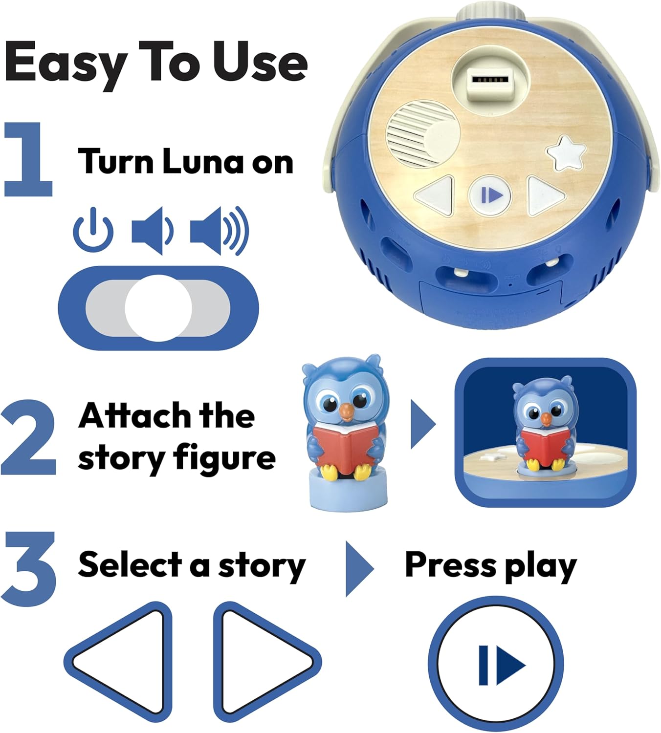 Kids Book Projector – 6 Bible & 5 Classic Read-Aloud Stories, 10 Songs & Night Light & Soothing Dream Music | Children Ages 3+ Storytime Projector for Kids & Toddler | Toys, Owl & Angel