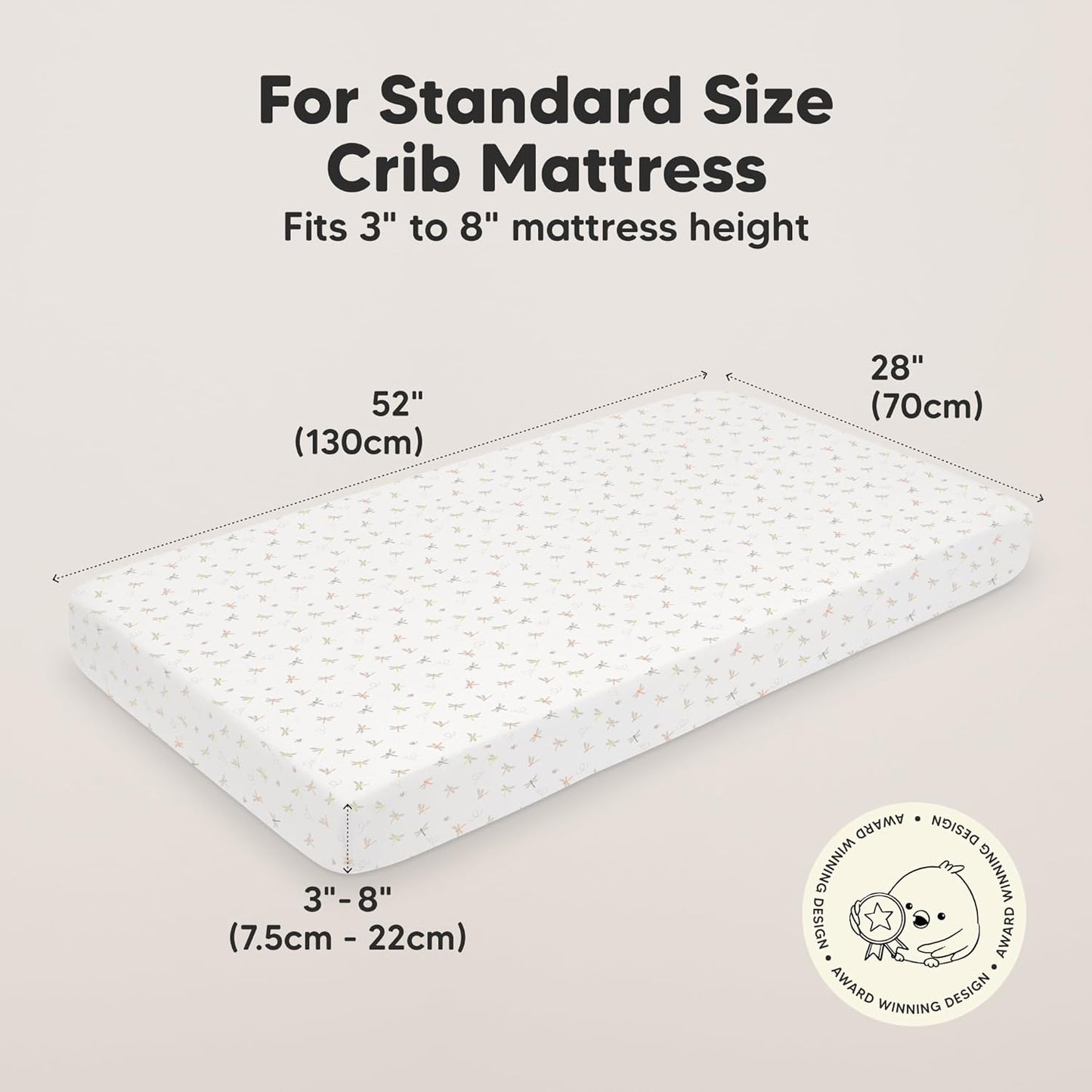KeaBabies 2-Pack Organic Crib Sheets for Boys, Girls - 52x28 Fitted Crib Mattress Sheet Neutral, Breathable Jersey Cotton Cover for Baby Bed, Toddler Mattress, Soft & Cute Prints (Meadow)