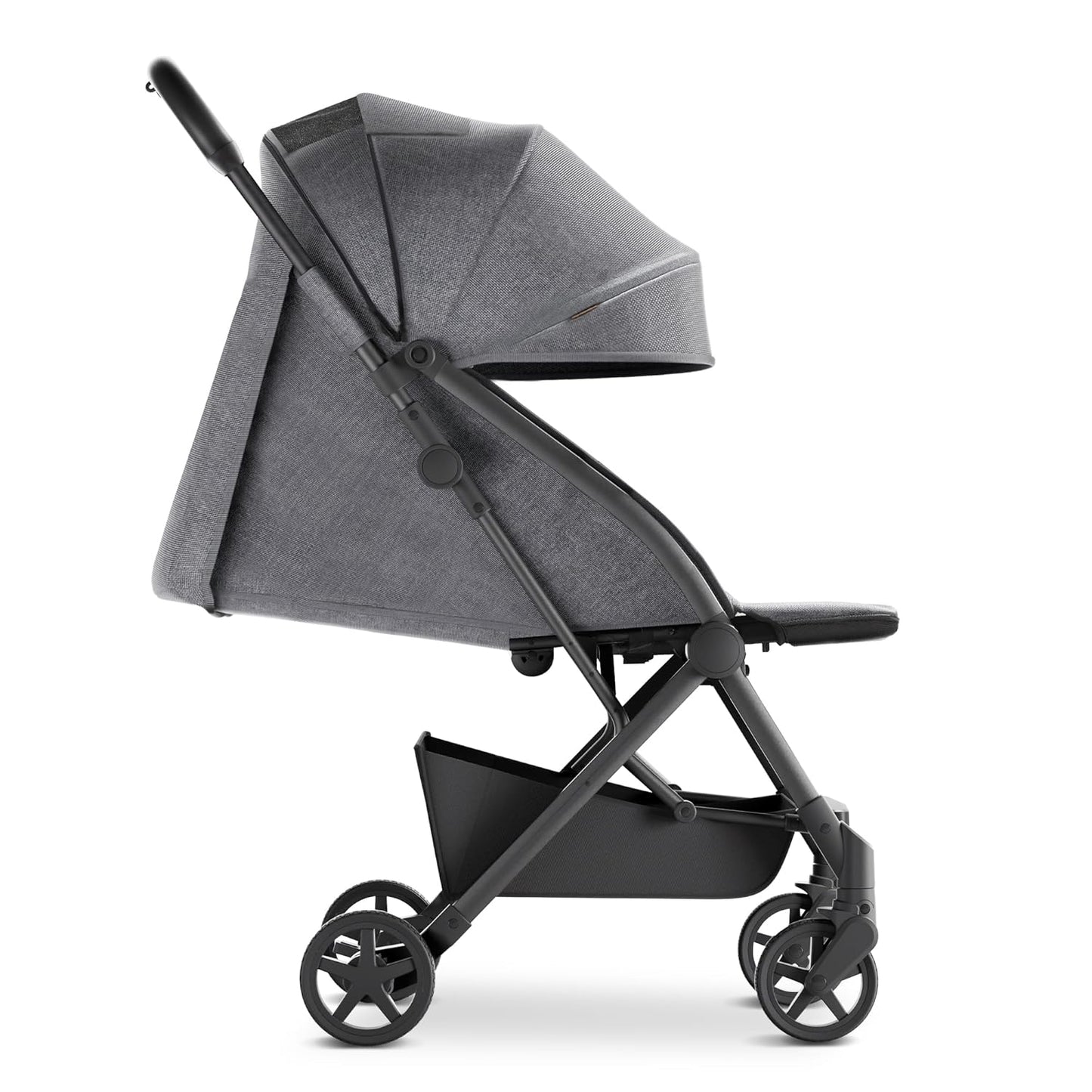 Mompush Lithe V2 Lightweight Travel Stroller, Compact Foldable Baby Stroller with Travel Bag, One-Hand Fold Stroller, Snack Tray, Mechanical Recline Seat, Airplane-Ready, Organizer & Rain Cover