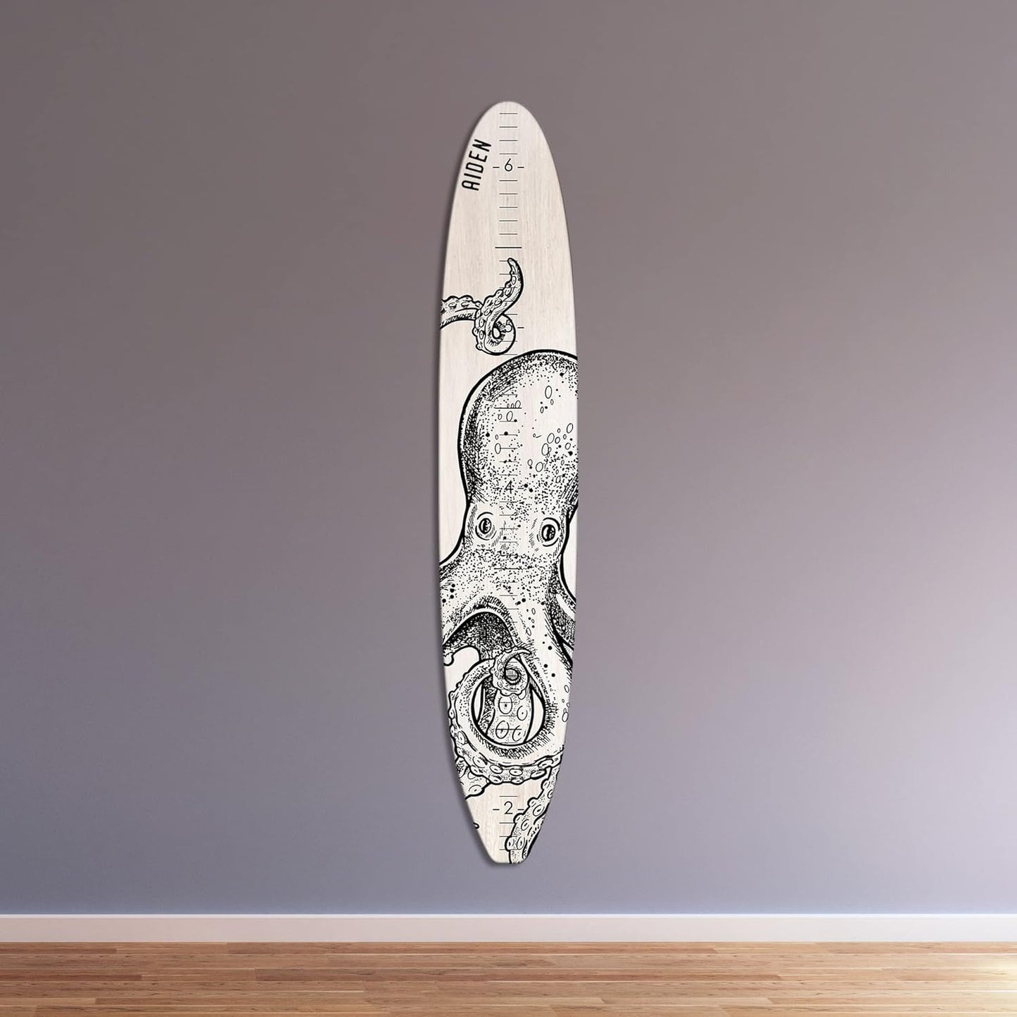 Personalized Surf Board Height Chart - Growth Chart for Wall Height Ruler Kid Growth Chart Height Tracker Wood Surfboard Child Height Chart for Kids Grow Chart Height Board-57"x10.5"