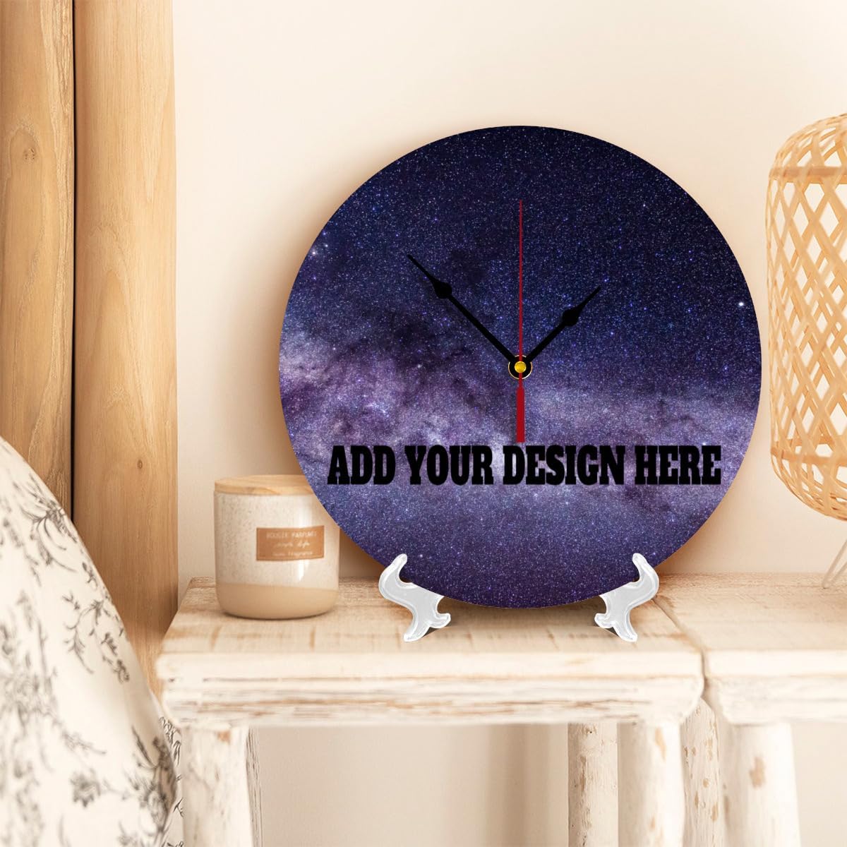 Generic Custom Wall Clock Personalized Clocks with Photo Text Logo Customized Round Clock for Birthday Wedding Present Wedding Friend Family Lover, 12inch-30cm
