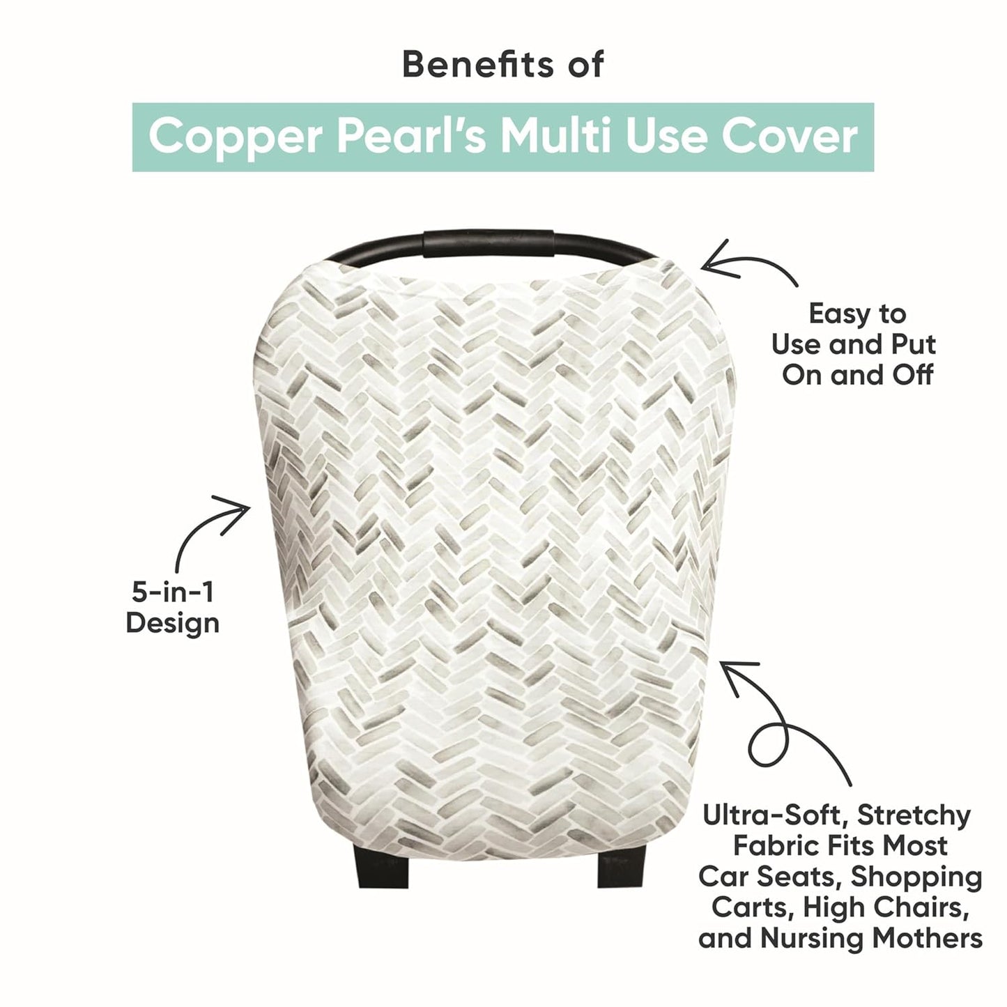 Copper Pearl Multi-Use Cover: Car Seat & Stroller Cover - Sun Protection, All-Season Use, Stylish Designs, Easy Access for Moms