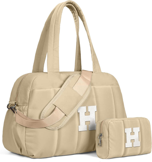 Birthday Gifts for Women-Monogram Duffle Bag, Weekender Bags for Women，Overnight Bag with Wet Pocket，Lightweight Travel Bags Personalized Gym Tote with Makeup Pouch