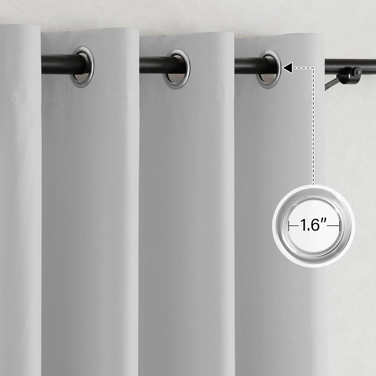 NICETOWN 100% Travel Blackout Curtains for Baby, Grommet Thermal Insulated Energy Saving Window Treatments Lightweight & Easy to Install for Bedroom, W52 x L84, Off White, 2 Panels