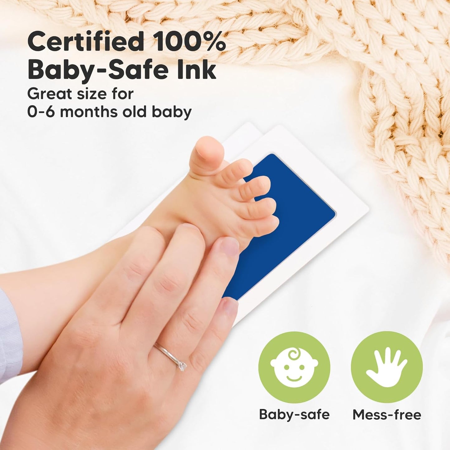 4-Pack Inkless Baby Hand and Footprint Kit - Mess Free Ink Pad for Newborn Keepsake, Dog Nose & Paw Print Kit, Clean Touch Ink Pad for Baby Hand & Footprints, Ideal New Mom Gifts (Fiesta)