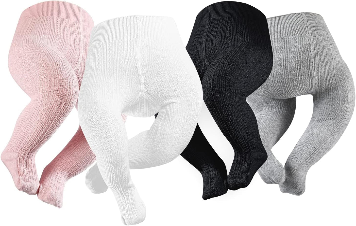 Petrass Baby Girls Cable Knitted Tights Infant Full-Footed Seamless Cotton Tights New-born Girls Seamless Leggings 3/4/5/6