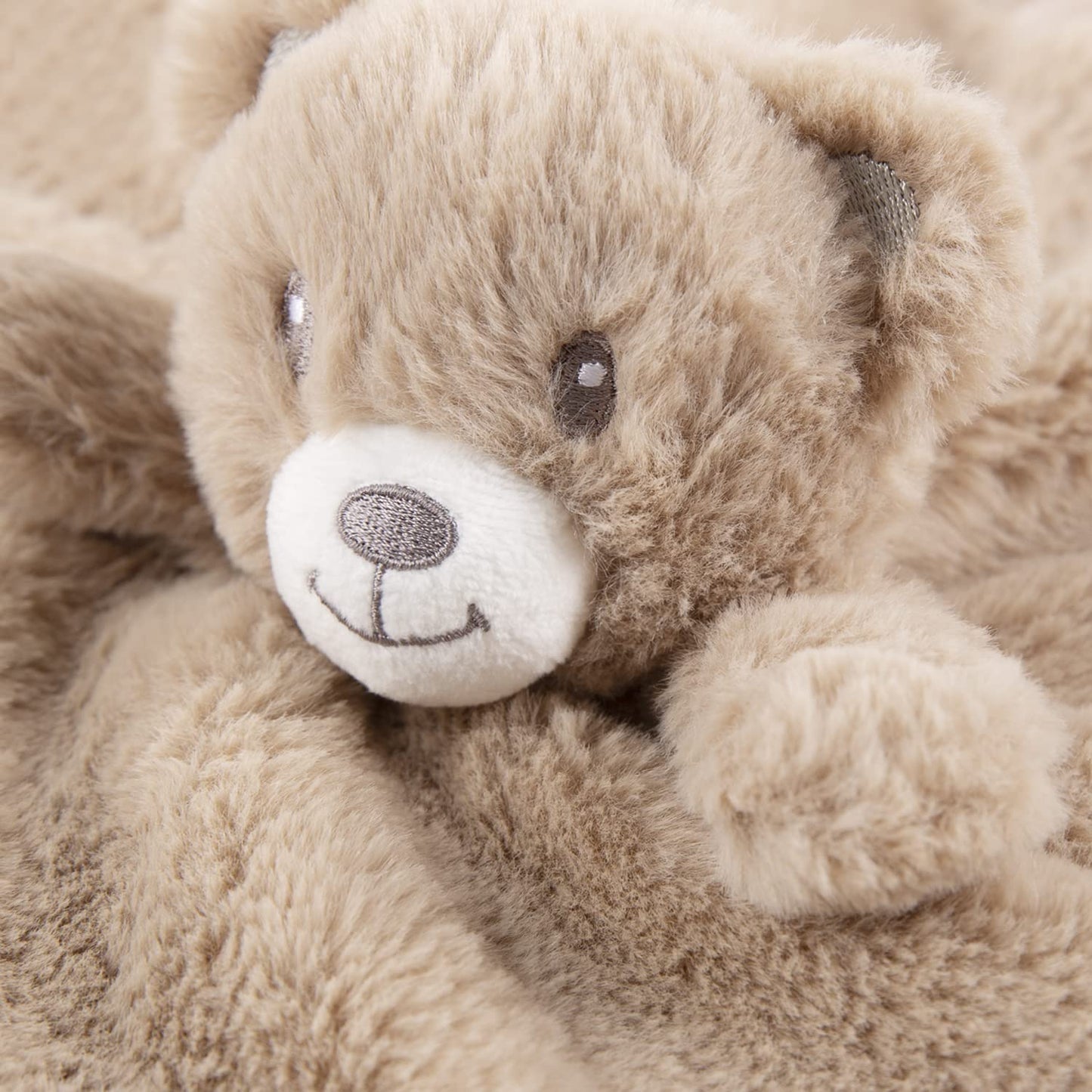 Baby Bear Security Blanket Soft Minky Baby Lovey Animal Plush Blanket Unisex Lovie Gift for Toddler, Boys and Girls, 13.5 Inch (Dark Brown)