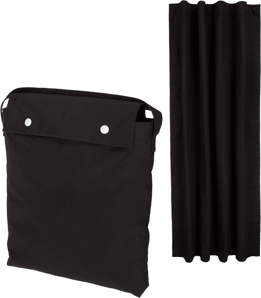 Amazon Basics Portable Blackout Curtain Shade with Suction Cups, 50" W x 78"L, 1-Pack, Black