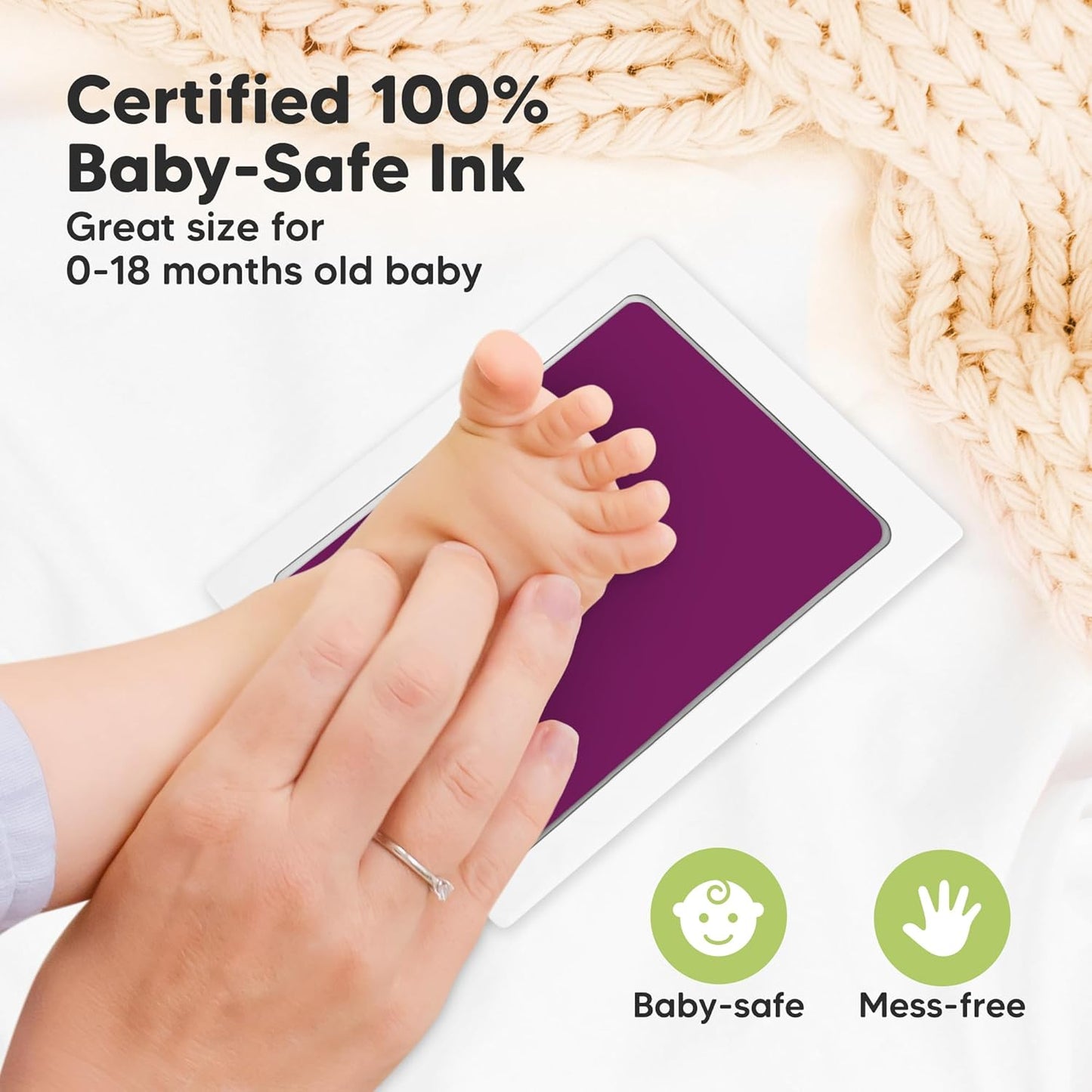 4-Pack Inkless Baby Hand and Footprint Kit - Mess Free Ink Pad for Newborn Keepsake, Dog Nose & Paw Print Kit, Clean Touch Ink Pad for Baby Hand & Footprints, Ideal New Mom Gifts (Halloween, L)