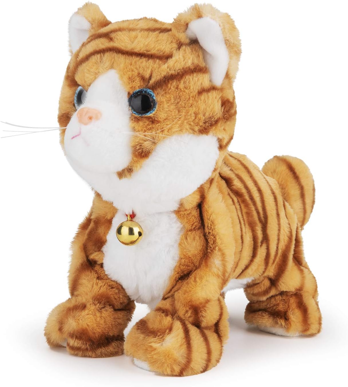 Smalody Interactive Electronic Plush Toy - Upgrade with LED Light Eyes Animated Sound Control Electronic Pet, Robot Cat Kitten Toys Gifts for Boys & Girls Kids Birthday Christmas (Yellow)