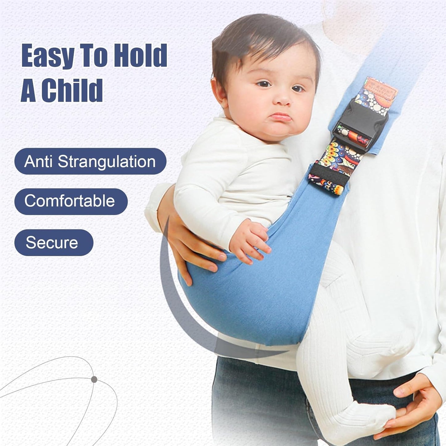 Baby Sling Carrier,Baby Sling,Toddler Carrier,Adjustable and Non-Slip Hip Seat Carriers Carrying 10-30 lbs(Black Sailboat)
