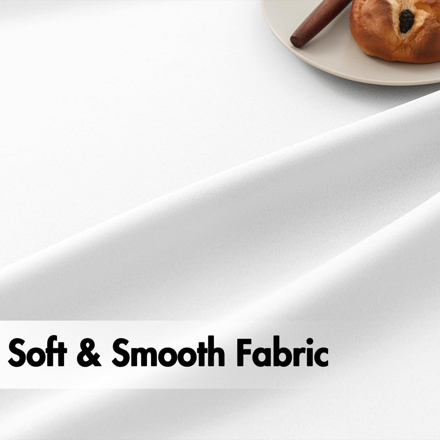 ANRODUO Back Tab Blackout Curtains for Bedroom Living Room, Rod Pocket Pinch Pleated Thermal Insulated Room Darkening Curtains 96 Inches Long 2 Panels, White, 42 x 96 Inch