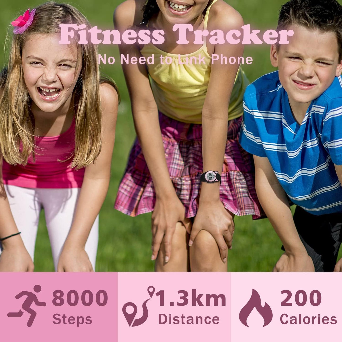 Kids Watches for Girls Boys Digital Sport Watch with Step Counter Pedometer Vibration Alarm Clock, No App Waterproof Fitness Tracker Kids Watch Boys Girls Teens Students Ages 5-16