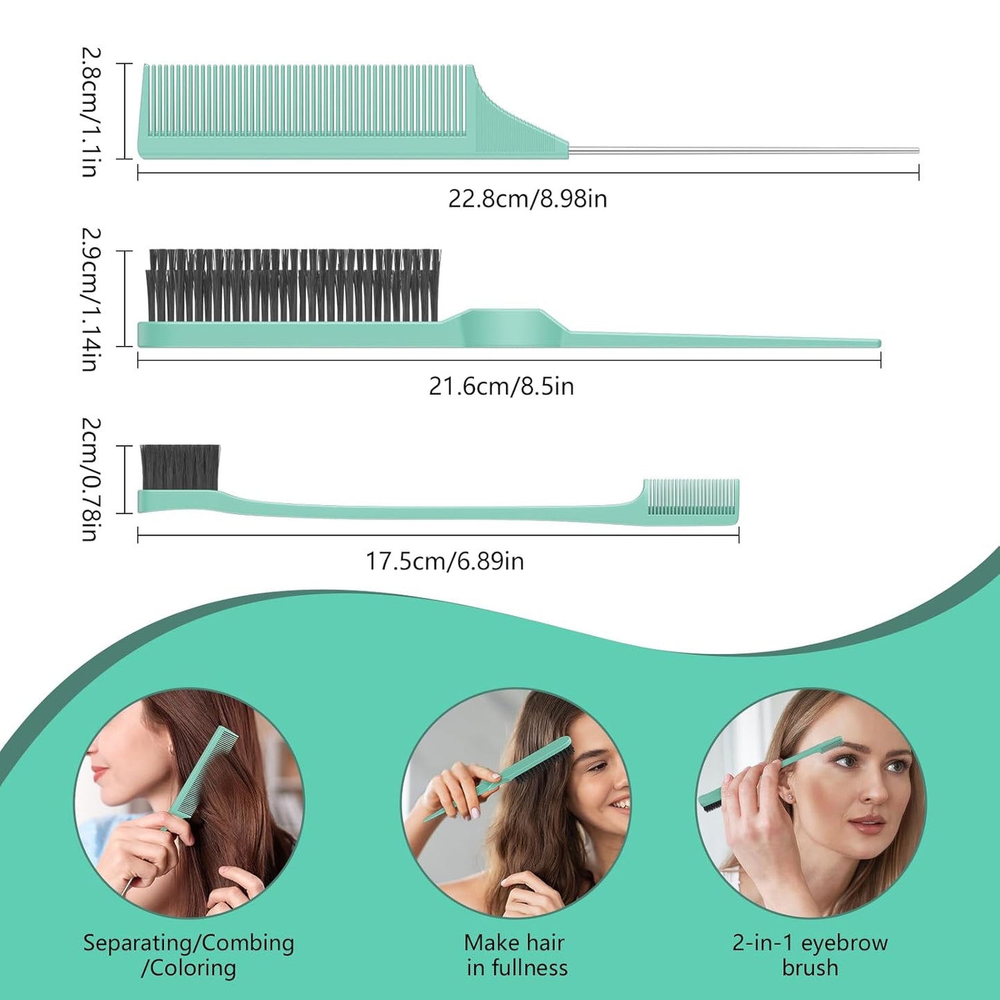 Curl Defining Brush, Curly Hair Brush, Slick Back Hair Brush, For Combing and Shaping Curls in All Hairstyles to Reduce Pulling (Green)