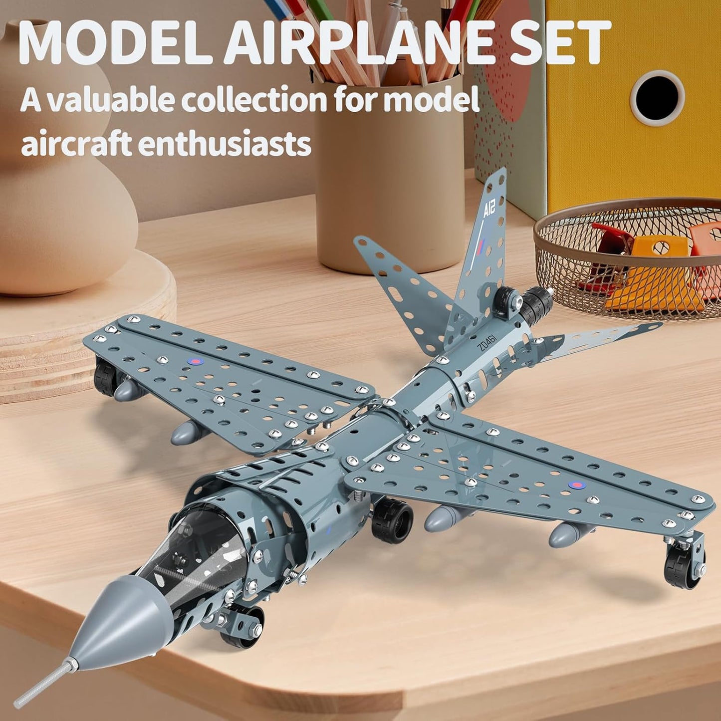 Lucky Doug STEM Building Projects Model Airplane Jet Set - Building Toys for Kids Ages 8-12, Assembly Science Kit for Boys 8 9 10 11 12 Years Old