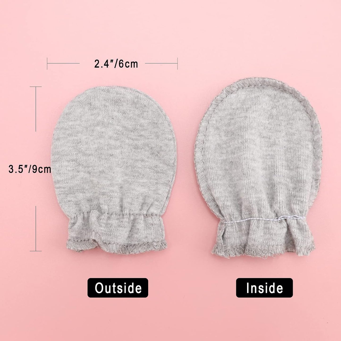 Newborn Baby Mittens No Scratch Cotton Elastic Wrist Gloves Infant Toddler Mittens for Baby Boy Girl 0-6 Months