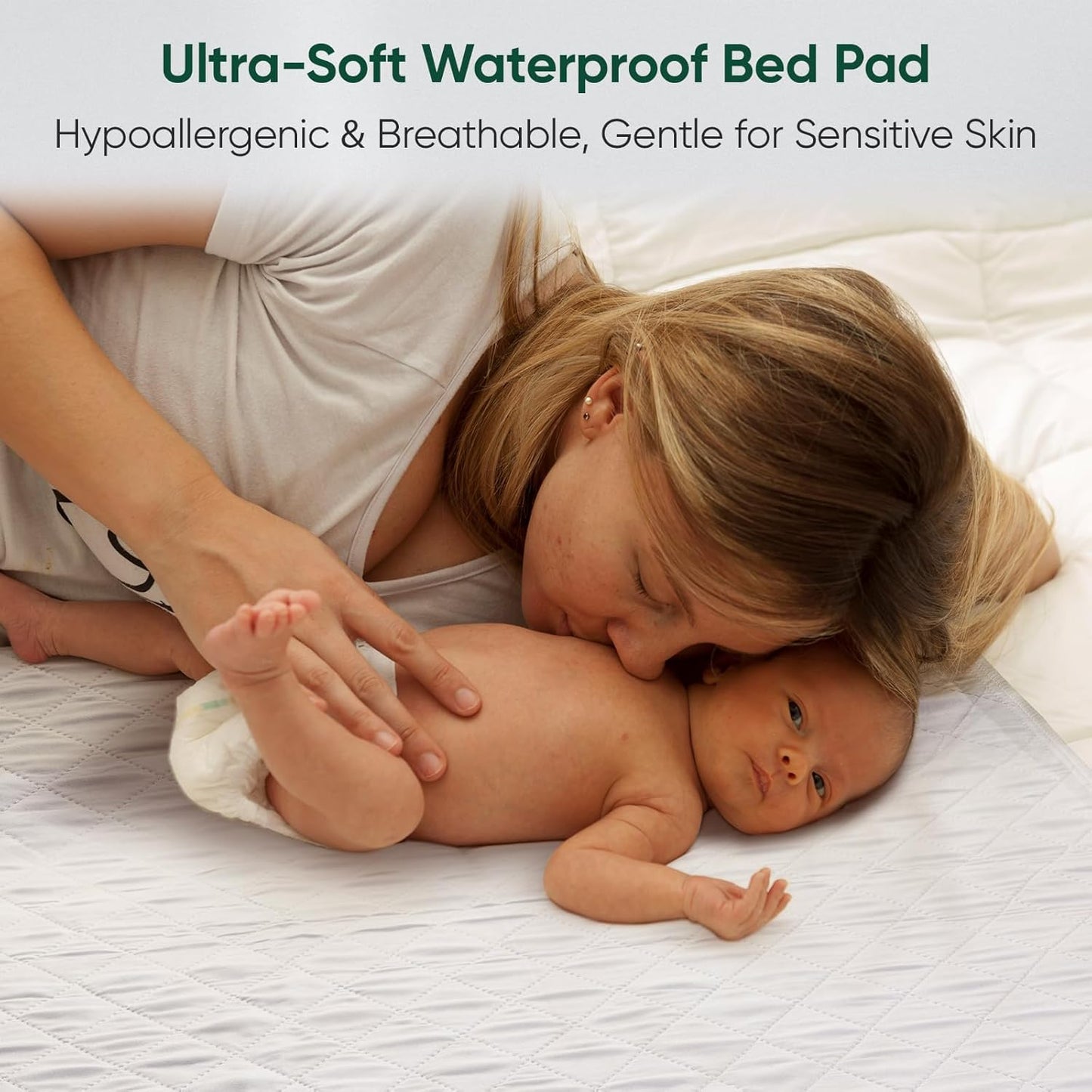 Bed Pads Washable Waterproof, King (76" x 36", Pack of 2) Incontinence Bed Pads & Pee Pads, Perfect for Kids, Adults and Elderly