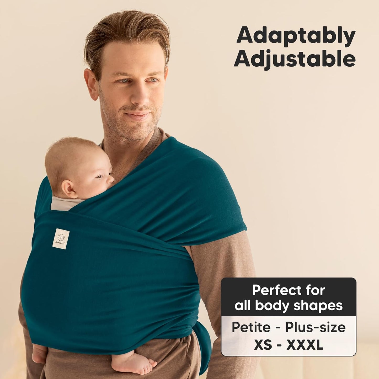 KeaBabies Baby Wrap Carrier - All in 1 Original Baby Carrier Newborn to Toddler Sling, Easy to Wear, Hands Free Bonding, Lightweight, Breathable Infant Wraps (Peacock Blue)