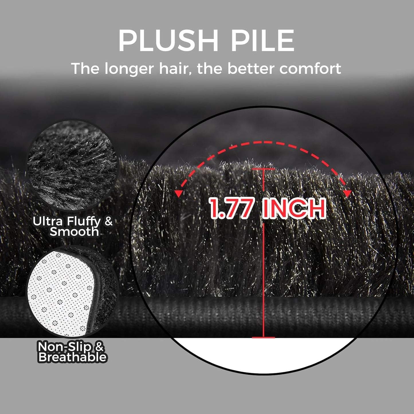 Extra Large Shag Rug, 9x12 Ultra Soft Indoor Modern Area Rugs for Living Room, Non-Skid Modern Nursery Rugs, Fluffy Carpet for Boy and Girls Room Dorm Home Decor Aesthetic, Black
