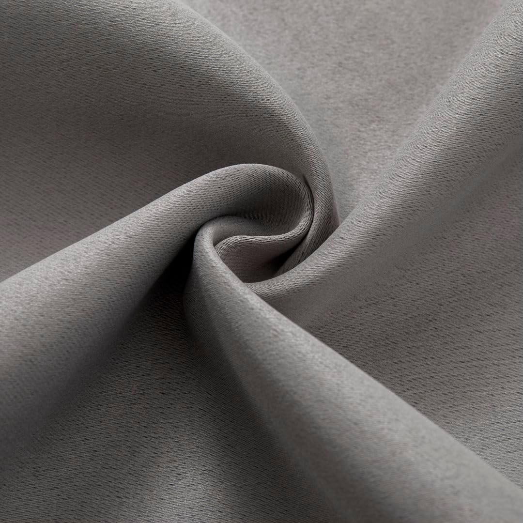 Joydeco Blackout Curtains 96 Inches Long, Thermal Insulated Black Out Curtains 2 Panels Set for Bedroom, Room Darkening Drapes for Living Room Window (W37 x L96 Inch, Light Grey)