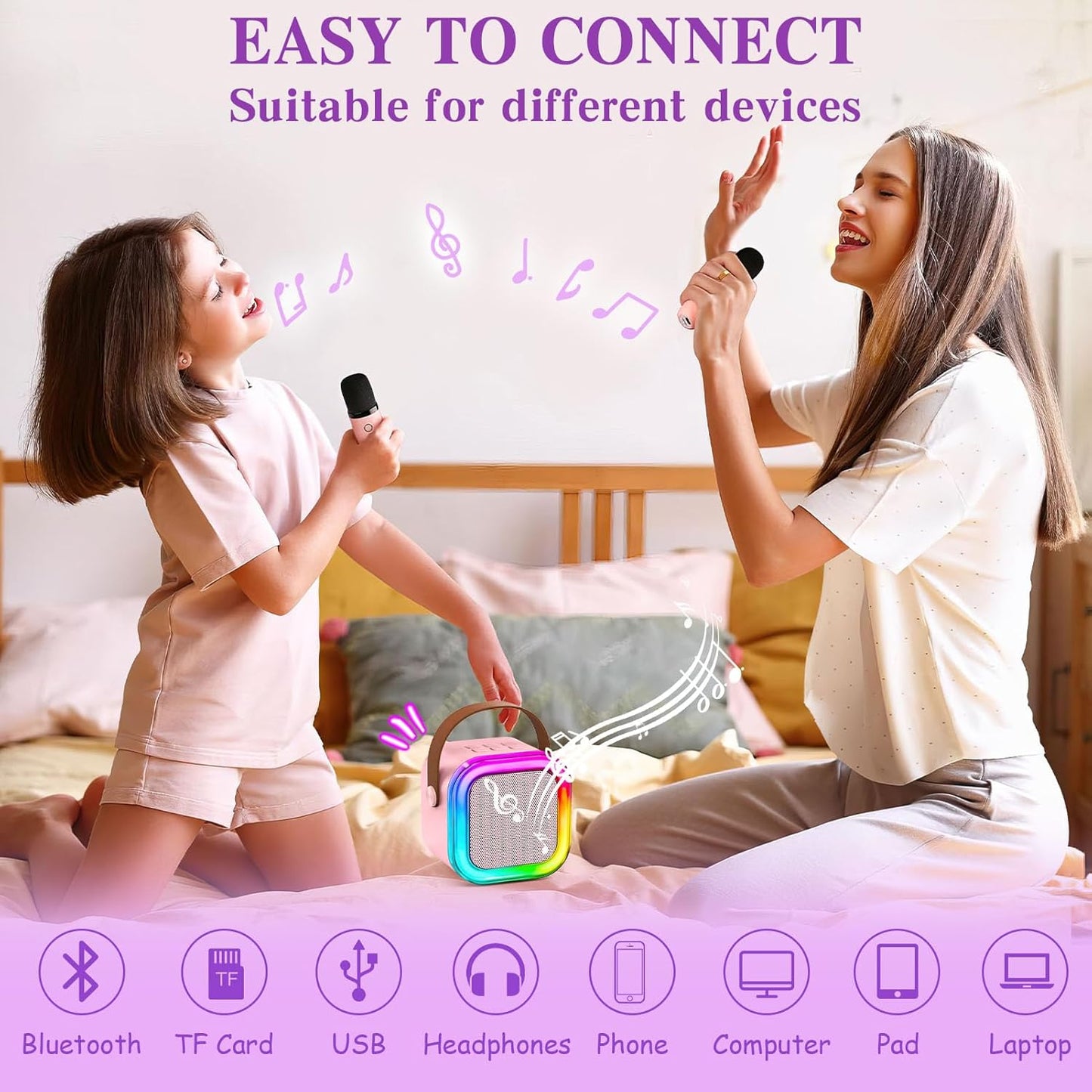 Unicorn Gifts for Girls Age 4 5 6 7 8 9 10, Kids Unicorn Toys with Mini Karaoke Machine/Glowing Blanket/Night Light/Headband/Bracelets, Birthday Graduation Gifts for Daughter Niece