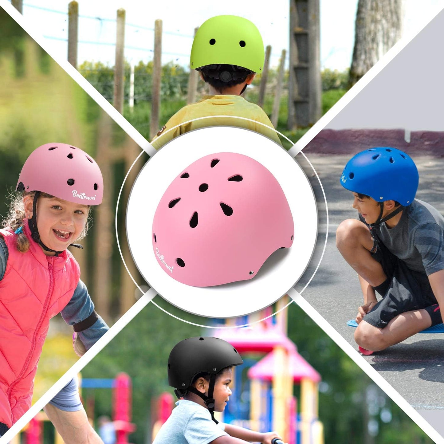Kids Helmet, Toddler Adjustable Kids Ages 3-8 Years Old Boys Girls Multi-Sports Safety