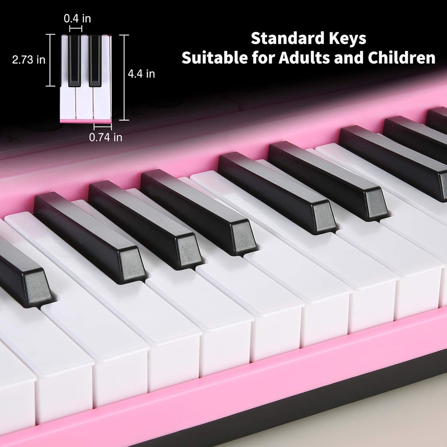 Hricane Keyboard Piano Lighted Keys for Beginner Adults Teens Kids, 61 Key Electronic Music Keyboard with Teaching Modes Powered by USB or Battery with LCD Display Microphone Headphone Jack