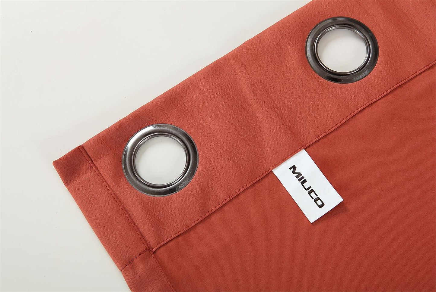 MIUCO Blackout Curtains Room Darkening Curtains Textured Grommet Panels for Living Room 2 Panels 52x63 Inch Long Rust
