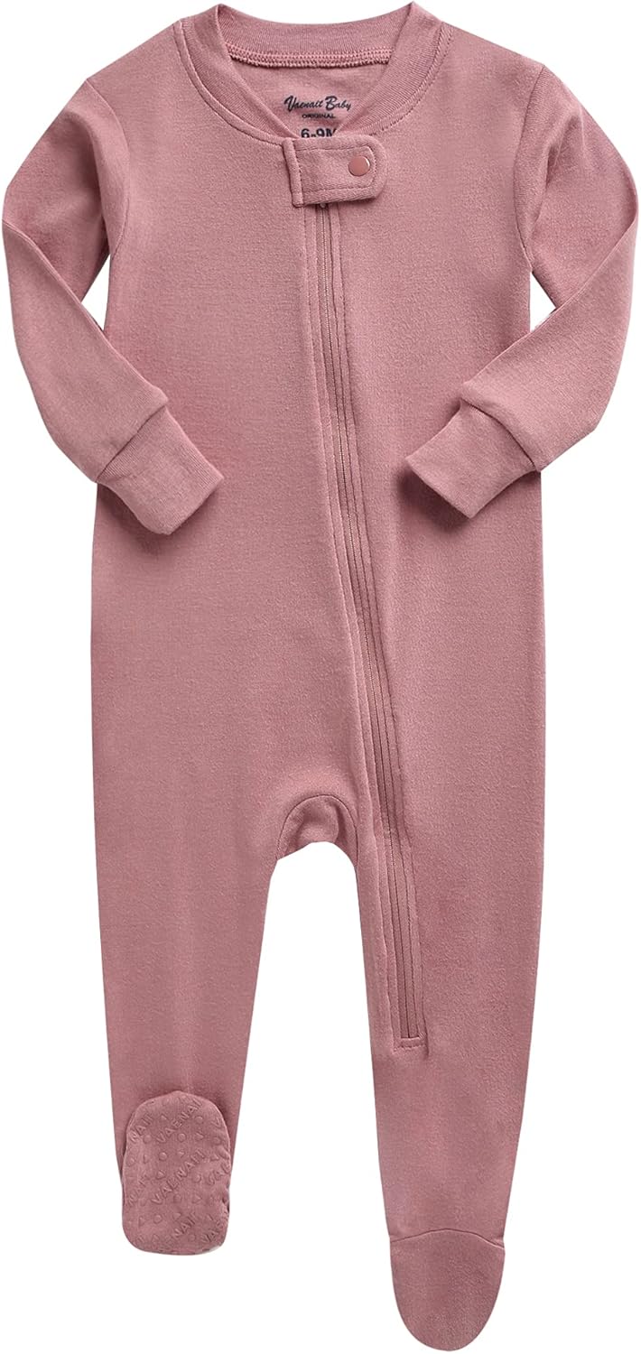 VAENAIT BABY Infant Toddler Boys Girls Footed One-Piece Sleep and Play Premium Modal Pajamas 1-2 Pieces