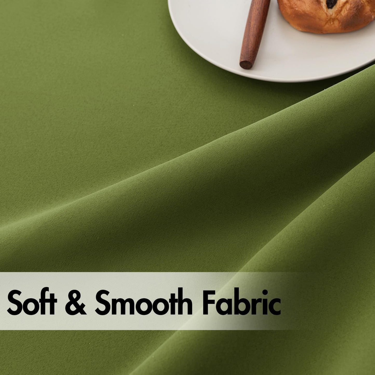 ANRODUO Back Tab Blackout Curtains for Bedroom Living Room, Rod Pocket Pinch Pleated Thermal Insulated Room Darkening Curtains 90 Inches Long 2 Panels, Olive Green, 42 x 90 Inch