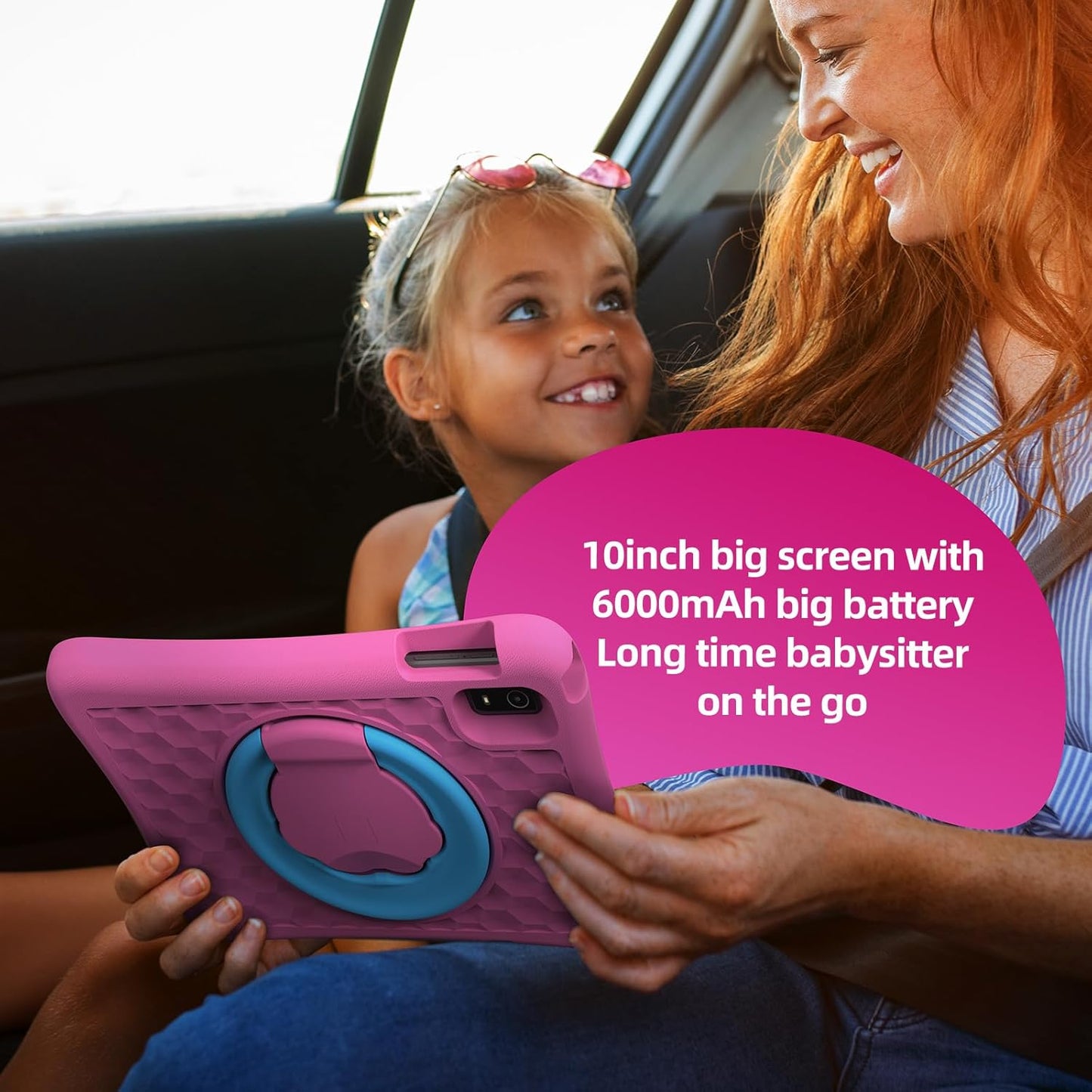 plimpton 2025 Upgraded Kids Tablet, 10 Inch Android 14 Tablet for Kids with Case Included, Octa-Core, Google Kids Space, Parental Control, 4GB+64GB, WiFi, BT5.3, YouTube, Great Gift for Toddler(Pink)