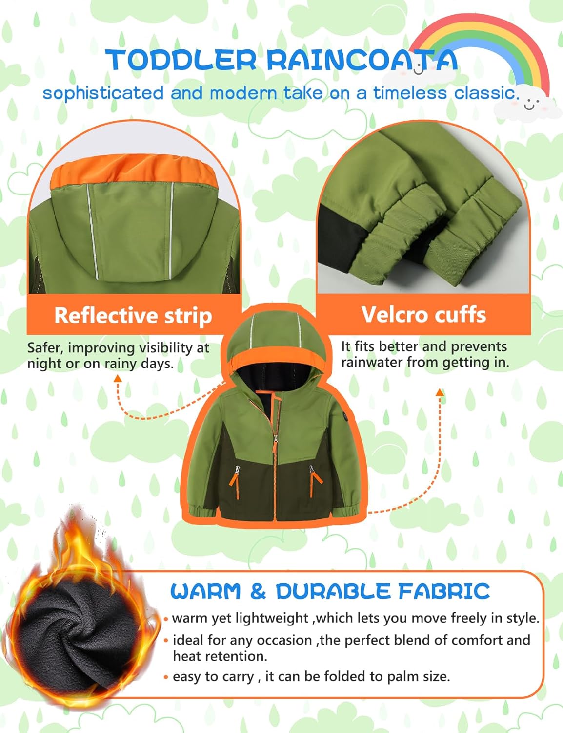 GEMYSE Toddler Jacket Fleece Lined Baby Boys Windbreaker Water Resistant Kids Hooded Coat Warm Spring Fall Outerwear