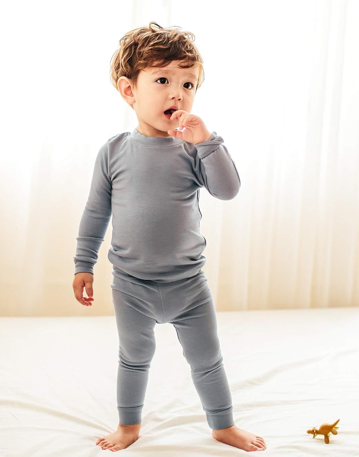 VAENAIT 6M-12Y Toddler Toddler Kids Toddler Girls Boys Soft Comfy Modal Tencel Solid Raglan Sleepwear Pajamas Pjs 2pcs Set