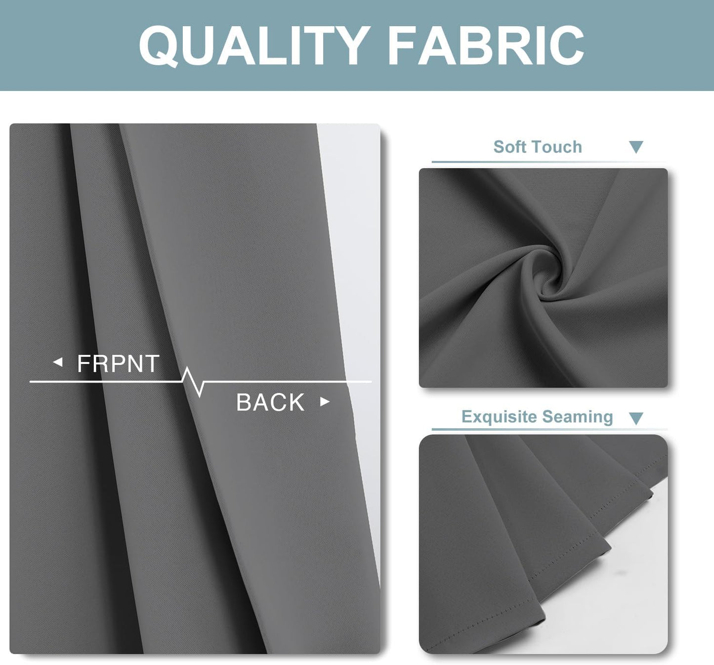 ChrisDowa Blackout Curtains 78 inches Long for Bedroom - 2 Panels Set Grommet Thermal Insulated Room Darkening Curtains for Living Room (Grey, 42 x 78 Inch)