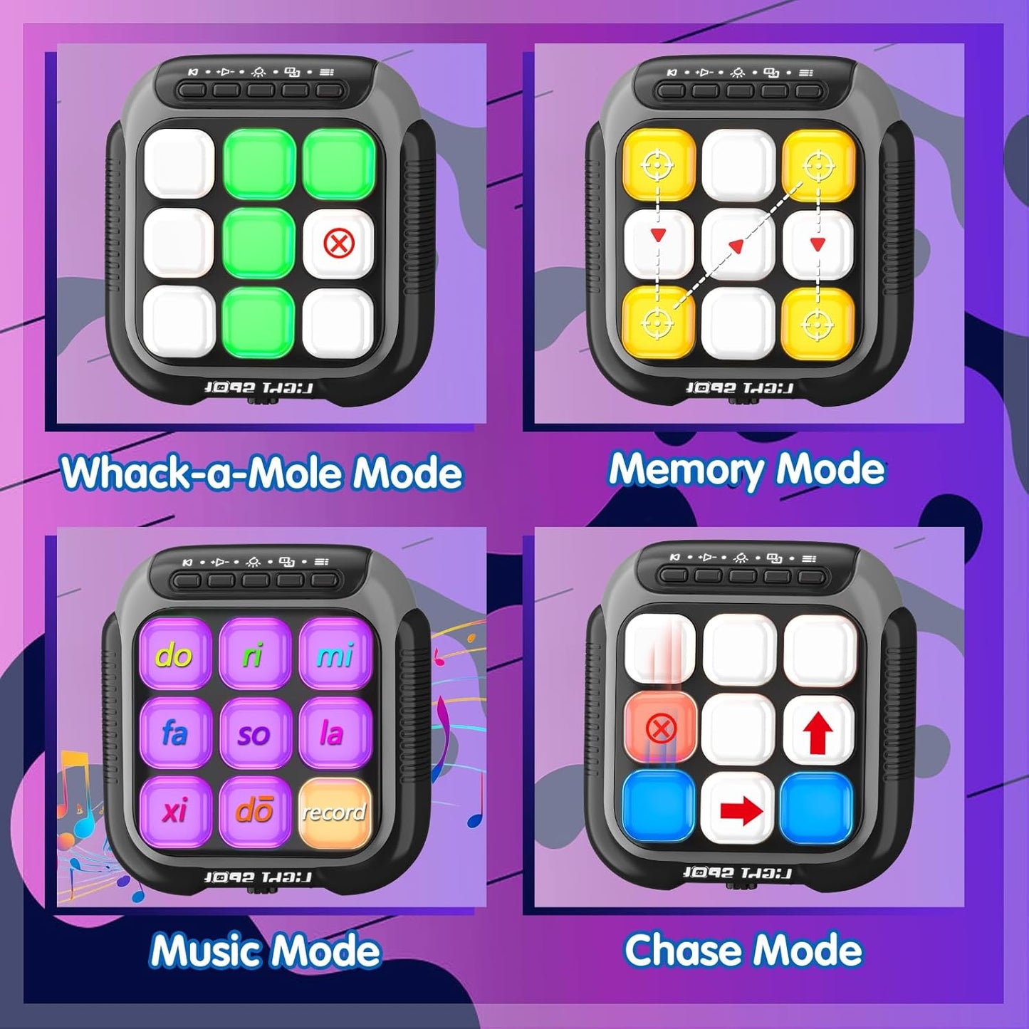 Tic Tac Toe Electronic Handheld Puzzle Game Console Fidget Toys w/ 7 Game Modes, Portable Fast and Fun Car Travel Press Games for Kids and Adults, Ideal Xmas Birthday Gifts for Ages 3+ (Grey)