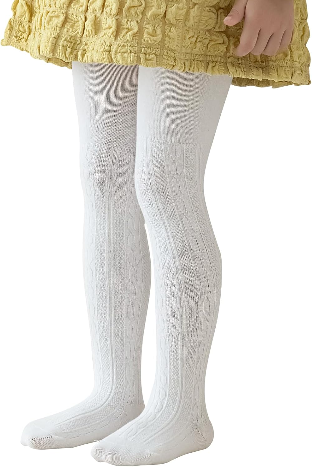 Looching Pack of 5 Toddler Baby Girls Leggings Tights Cotton Cable Knit Stocking Pants Pantyhose for 1-12T