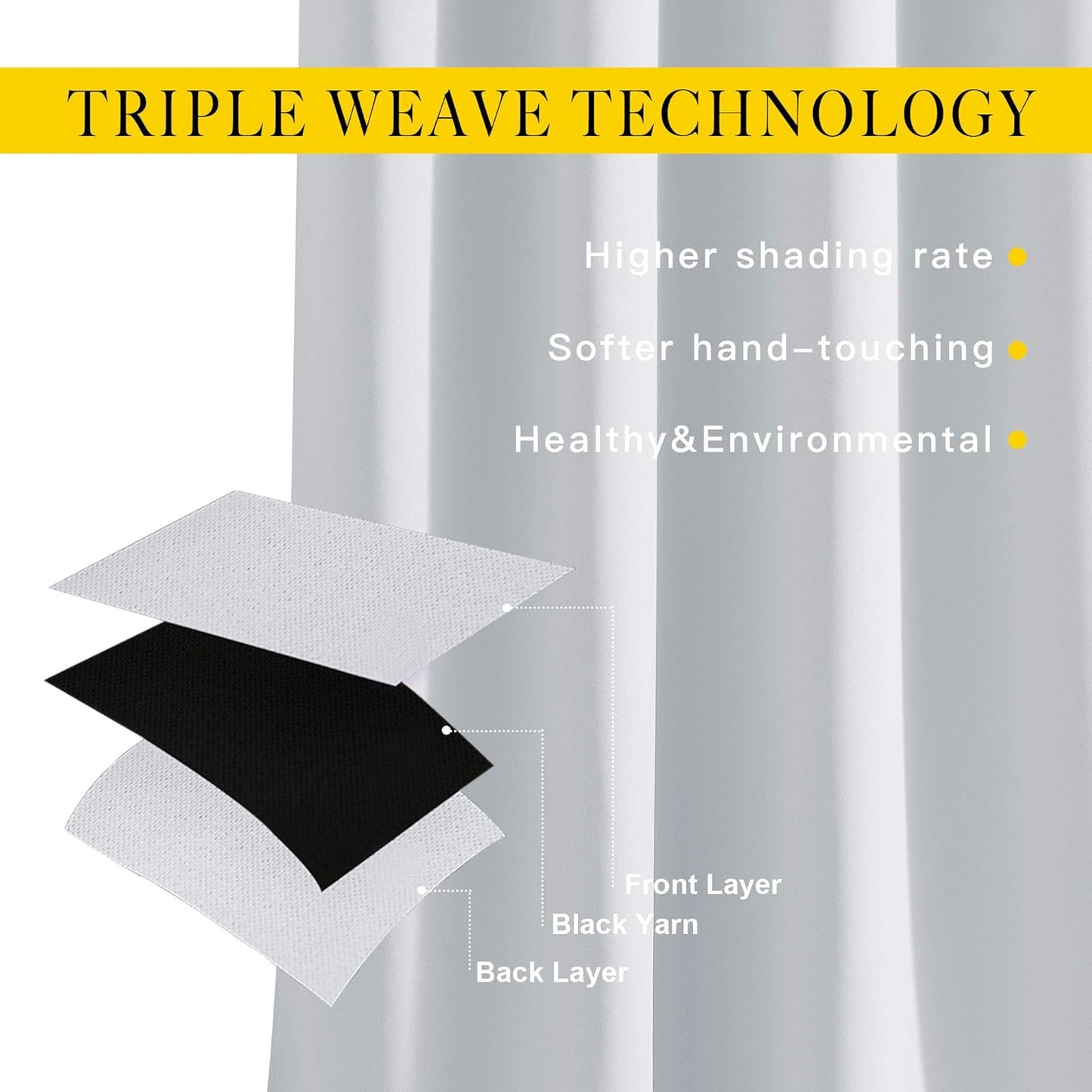 NICETOWN Greyish White Room Darkening Curtains - Window Treatment Thermal Insulated Grommet Room Darkening Curtains/Drapes for Bedroom (2 Panels, 66 by 54, Greyish White)