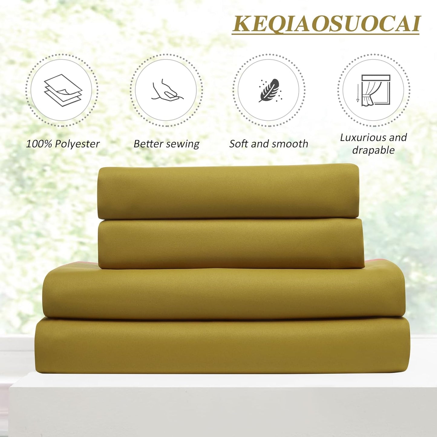 KEQIAOSUOCAI Yellow Pinch Pleated Curtains 72 Inch Length 2 Panels Set Noise Cancelling Window Drapes for Nursery Bedroom Living Room 40x72