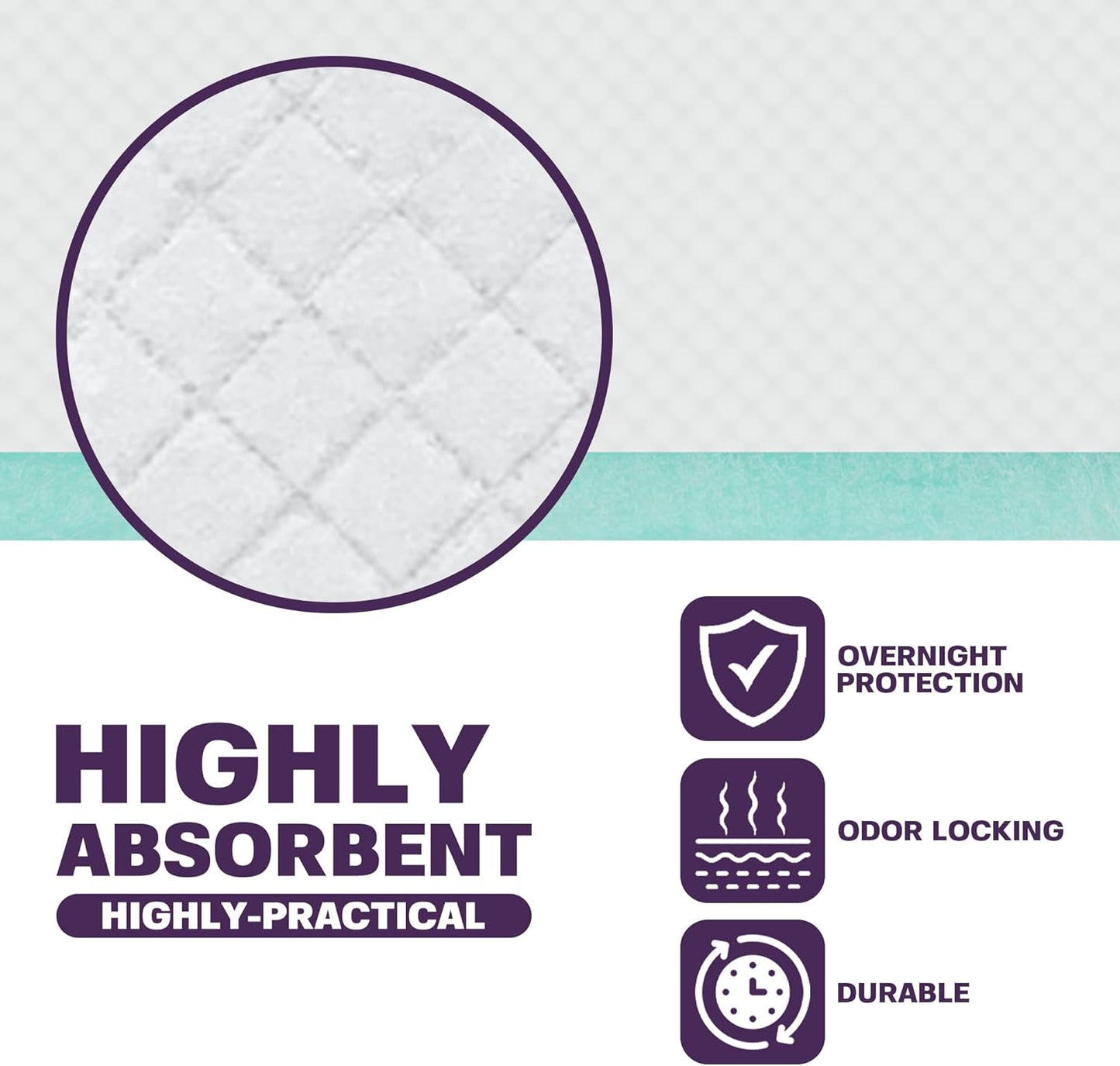 Disposable Bed Pads for Adults 23 x 36 (50 Count) - Super Absorbent and Waterproof - Incontinence Bed Pads, Chuck Pads, Chux Pads, Changing Pads for Baby, Pee Pads for Kids