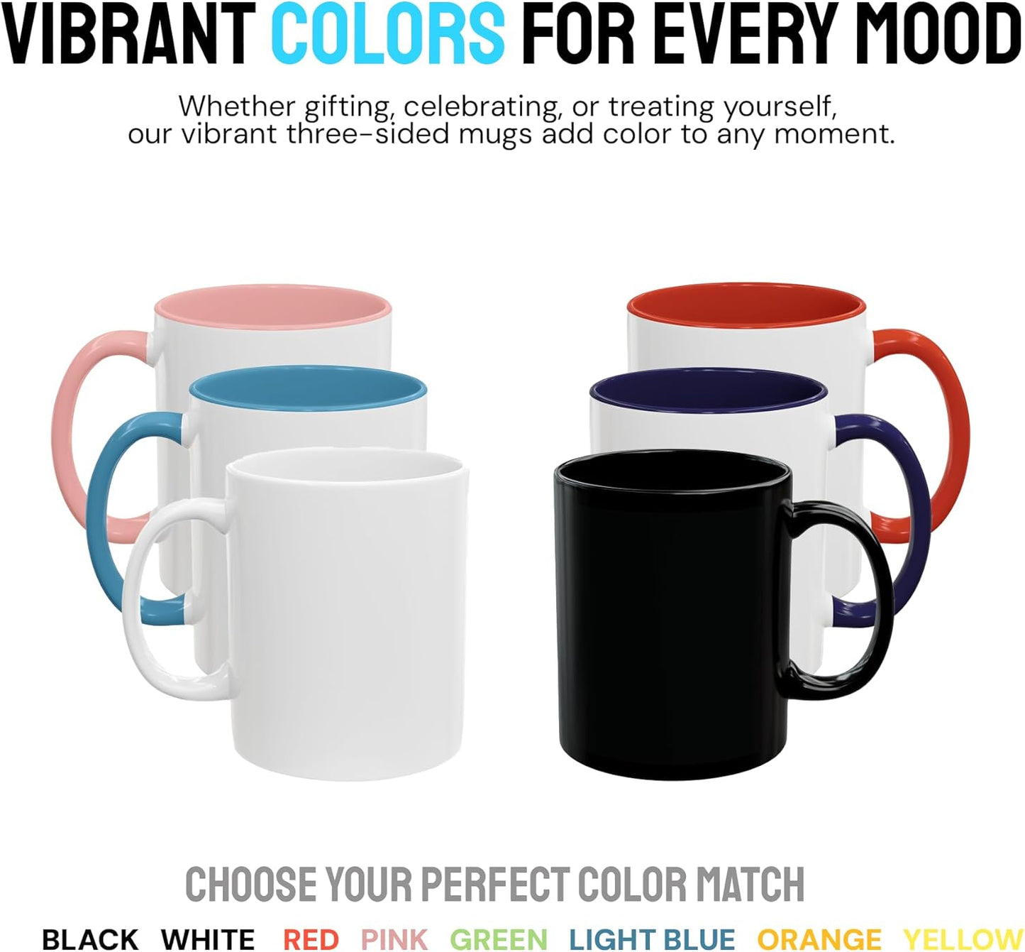 Personalized Coffee Mug – Custom Photo, Text, or Logo Ceramic Mug Tea Cup | Taza Personalizada with Picture or Message | Customized Gift Idea for Men & Women, Mom, Dad, Friends - White/Yellow | 15oz