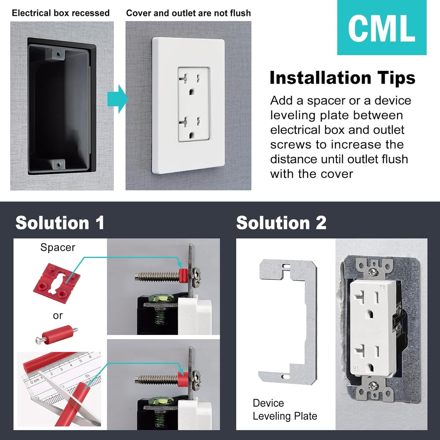 CML Screwless Decorator Wall Plates, 80 Pack 1-Gang Light Switch Covers, Single Decor Receptacle Outlet Cover, Impact Resistant, Standard Size 2.91” X 4.68”, UL Listed, Gloss White